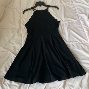 Black halter top dress